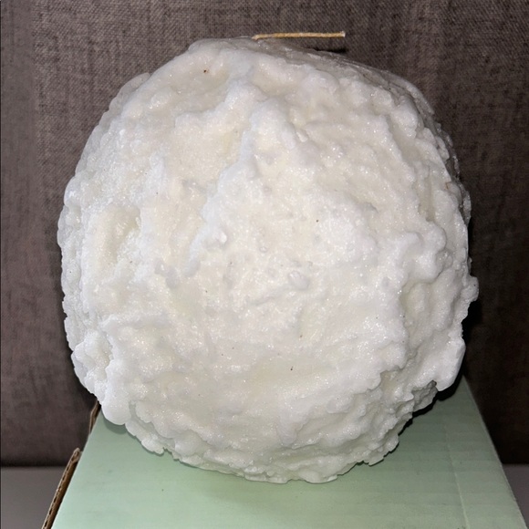 NIB Partylite 6" Large Snowball Textured Ball Candle Retired Never Lit Rare - Picture 4 of 10